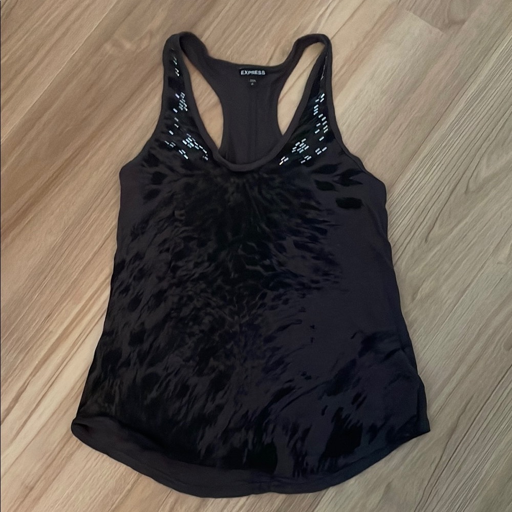 Express dark grey and black Tank Top